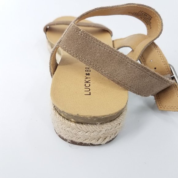 Lucky Brand Gadine Tan Suede Espadrille Sandals - Picture 6 of 13
